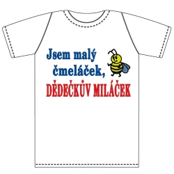 Ptákoviny - Tričko pro nejmenší s vtipným nápisem  Jsem malý čmeláček, DĚDEČKŮV MILÁČEK! 