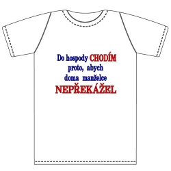 Ptákoviny - Tričko pro dospělé s vtipným nápisem Do hospody chodím proto, abych doma manželce nepřekážel.! 