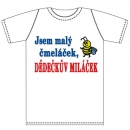 Ptákoviny - Tričko pro nejmenší s vtipným nápisem  Jsem malý čmeláček, DĚDEČKŮV MILÁČEK! 